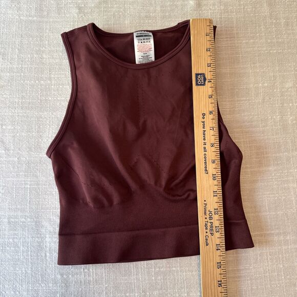 Gymshark Sweat Seamless Midi Tank Fitness Workout Women’s Size S Baked Maroon - Picture 11 of 13